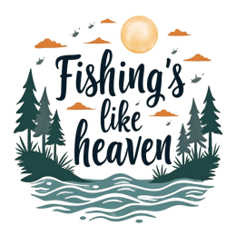 fishing heaven SVG PNG design with bold lettering