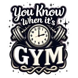 gym clock weights SVG PNG design with bold lettering