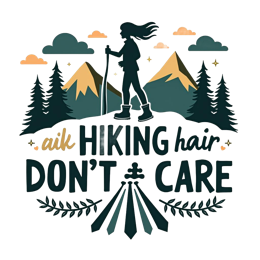 hiking nature shirt SVG PNG design with bold lettering, green floral elements