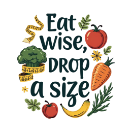 health nutrition SVG PNG design with hand-drawn style, bold lettering, orange and red floral elements