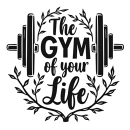 gym life weights SVG PNG design with bold lettering, black and white floral elements