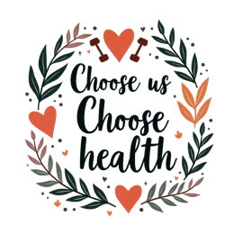 health motivation SVG PNG design with bold lettering, white and red floral elements, an uplifting message