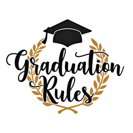 graduation rules celebration wreath SVG PNG design with black floral elements