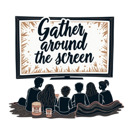 movie night gathering SVG PNG design with bold lettering