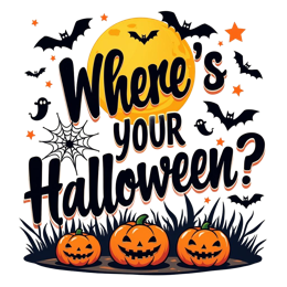 arthalloween pumpkins bats SVG PNG design with bold lettering