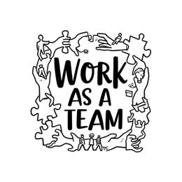 teamwork collaboration SVG PNG design with bold lettering