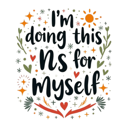 self love inspiration SVG PNG design with hand-drawn style, bold lettering, black and red floral elements