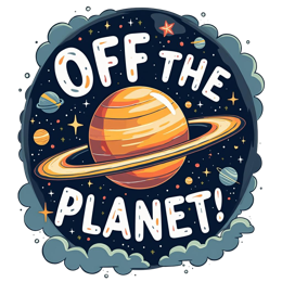 space planet SVG PNG design with bold lettering