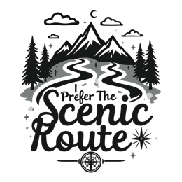 scenic mountains SVG PNG design with bold lettering
