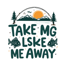 fishing scenery shirt SVG PNG design with bold lettering
