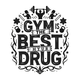 gym motivation quotes floral SVG PNG design with bold lettering, black and white floral elements