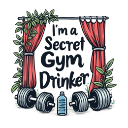 secret gym drinker equipment shirt SVG PNG design with bold lettering, black and red floral elements
