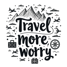 travel more worry SVG PNG design with bold lettering