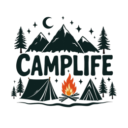 camplife camping SVG PNG design with bold lettering