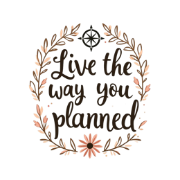 live way planned floral SVG PNG design with hand-drawn style, bold lettering, red floral elements