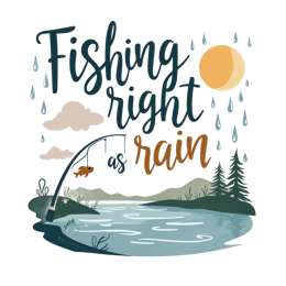 nature fishing right as rain shirt SVG PNG design with bold lettering