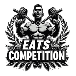 competition strength SVG PNG design with bold lettering, black and white floral elements