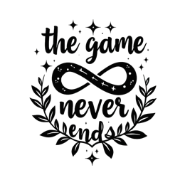 game quote SVG PNG design with bold lettering, black and white floral elements