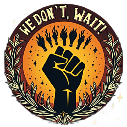 protest fist wreath SVG PNG design with bold lettering, black and orange floral elements