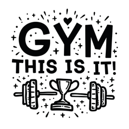 motivation weights trophy SVG PNG design with bold lettering