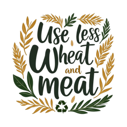 quotes wheat meat SVG PNG design with bold lettering, white and green floral elements