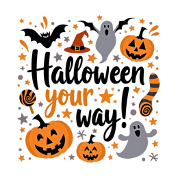 ghosts pumpkins SVG PNG design with bold lettering