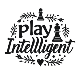 play intelligent SVG PNG design with bold lettering, black and white floral elements