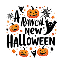 holiday decorations fun SVG PNG design with bold lettering, black and orange floral elements