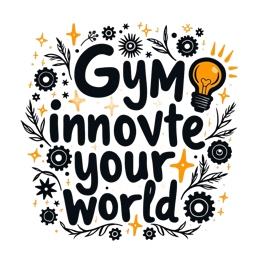 gym innovation floral SVG PNG design with bold lettering, black and orange floral elements