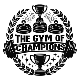 gym trophies wreath SVG PNG design with bold lettering, black and white floral elements