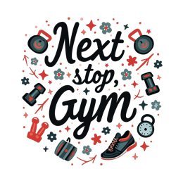 gym exercise shirt SVG PNG design with hand-drawn style, bold lettering, black and red floral elements