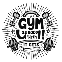 gym motivation quotes SVG PNG design with hand-drawn style, bold lettering
