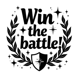 quote battle wreath SVG PNG design with bold lettering, black and white floral elements
