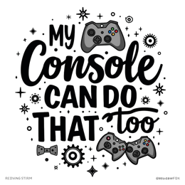 console graphics SVG PNG design with bold lettering
