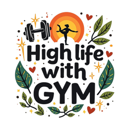 gym lifestyle shirt SVG PNG design with bold lettering, black and orange floral elements