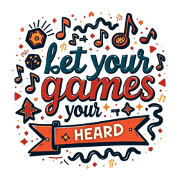 let your games heard SVG PNG design with hand-drawn style, bold lettering