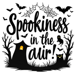spookiness air bats SVG PNG design with bold lettering
