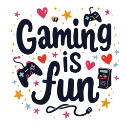 gaming fun SVG PNG design with bold lettering