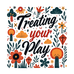 playful flora SVG PNG design with bold lettering, black and orange floral elements