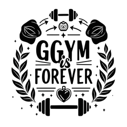 gym motivation wreath SVG PNG design with bold lettering, black and white floral elements