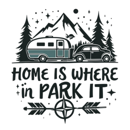 hiking camper SVG PNG design with hand-drawn style, bold lettering