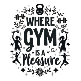 gym workout plants SVG PNG design with bold lettering, black and white floral elements