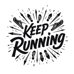 running motivation SVG PNG design with bold lettering