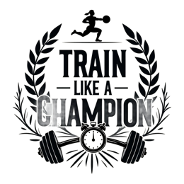 training champion wreath SVG PNG design with bold lettering, black and red floral elements