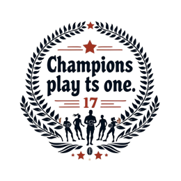 champions playing wreath SVG PNG design with bold lettering, black and red floral elements