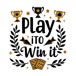 play to win graphics SVG PNG design with bold lettering