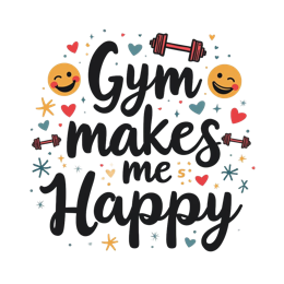 gym happiness shirt SVG PNG design with bold lettering