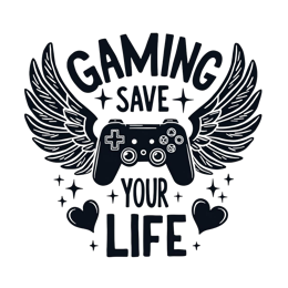 gaming controller wings shirt SVG PNG design with bold lettering