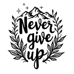 quote mountains leaves SVG PNG design with bold lettering, black and white floral elements
