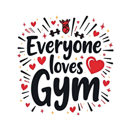 gym love quote SVG PNG design with bold lettering